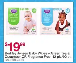 BJ’s Berkley Jensen Baby Wipes-Green Tea & Cucumber OR Fragrance Free offer