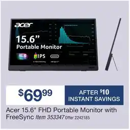 BJ’s Acer 15.6 FHD Portable Monitor with FreeSync offer