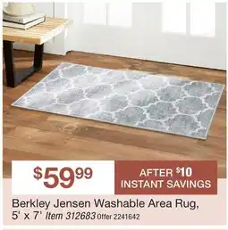 BJ’s Berkley Jensen Washable Area Rug, 5' x 7' offer