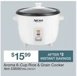 BJ’s Aroma 6-Cup Rice & Grain Cooker Item offer