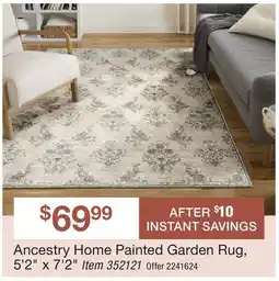 BJ’s Ancestry Home Painted Garden Rug, 5' 2 x 7' 2 offer