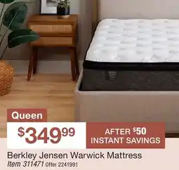 BJ’s Berkley Jensen Warwick Mattress offer