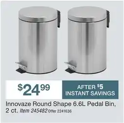 BJ’s Innovaze Round Shape 6.6L Pedal Bin 2 ct offer