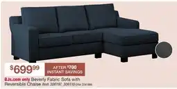 BJ’s Beverly Fabric Sofa with Reversible Chaise offer