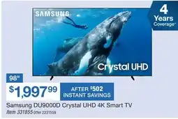 BJ’s Samsung 98 DU9000D Crystal UHD 4K Smart TV offer