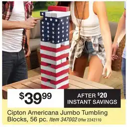 BJ’s Cipton Americana Jumbo Tumbling Blocks, 56 pc offer