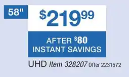 BJ’s 58 Westinghouse Roku Smart TV • offer