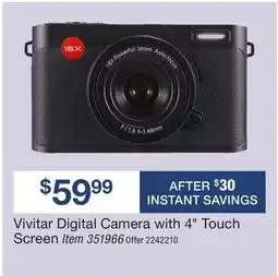 BJ’s Vivitar Digital Camera with 4 Touch Screen offer