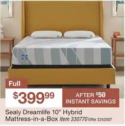 BJ’s Sealy Dreamlife 10 Hybrid Mattress-in-a-Box offer