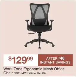 BJ’s Work Zone Ergonomic Mesh Office Chair offer