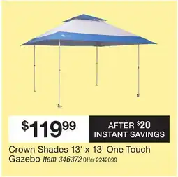 BJ’s Crown Shades 13' x 13' One Touch Gazebo offer
