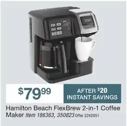BJ’s Hamilton Beach FlexBrew 2-in-1 Coffee Maker offer