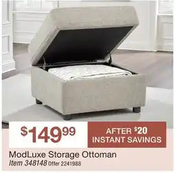 BJ’s ModLuxe Storage Ottoman offer
