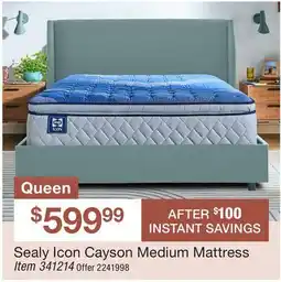 BJ’s Sealy Icon Cayson Medium Mattress Item offer