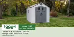 BJ’s Lifetime 8' x 10' Deluxe Outdoor Storage Shed offer