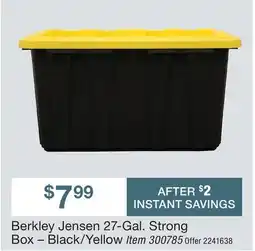 BJ’s Berkley Jensen 27-Gal. Strong Box – Black/Yellow offer