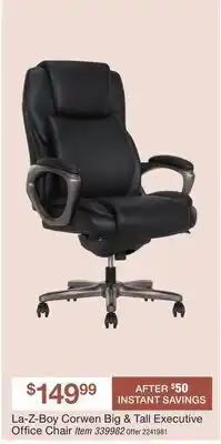 BJ’s La-Z-Boy Corwen Big & Tall Executive Office Chair offer