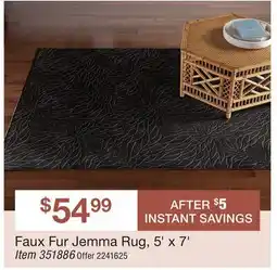BJ’s Faux Fur Jemma Rug, 5' x 7' offer