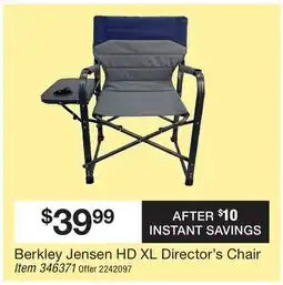 BJ’s Berkley Jensen HD XL Director's Chair offer