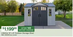 BJ’s Lifetime 10' x 8' Outdoor Storage Shed offer