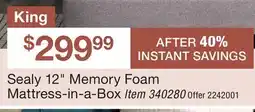 BJ’s Sealy 12 Memory Foam Mattress-in-a-Box offer