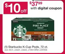 BJ’s Starbucks K-Cup Pods 72 ct offer