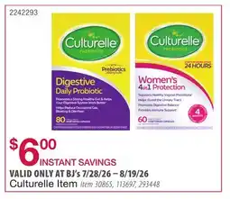 BJ’s Culturelle Item offer
