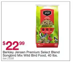 BJ’s Berkley Jensen Premium Select Blend Songbird Mix Wild Bird Food offer