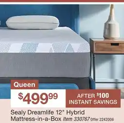 BJ’s Sealy Dreamlife 12 Hybrid Mattress-in-a-Box Item offer
