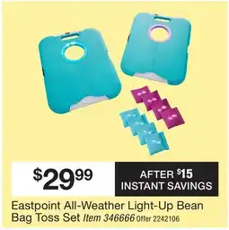 BJ’s Eastpoint All-Weather Light-Up Bean Bag Toss Set Item offer