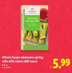 Lidl Vitasia frozen edamame spring rolls with sweet chili sauce offer