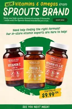 Sprouts Farmers Market New Vitamins and Omegas from Sprouts Brand offer