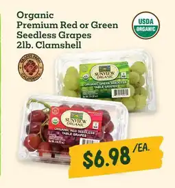 Sprouts Farmers Market Organic Premium Red or Green Seedless Grapes offer