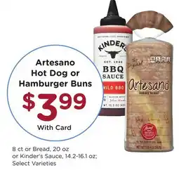 Ralphs Artesano Hot Dog or Hamburger Buns offer