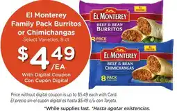 Ralphs El Monterey Family Pack Burritos or Chimichangas offer