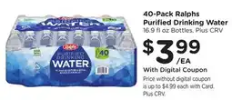 Ralphs 40-Pack Ralphs Purified Drinking Water offer