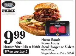 Pavilions Harris Ranch Prime Angus Steak Burger or Sliders offer