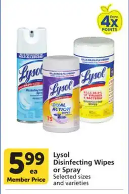 Pavilions Lysol Disinfecting Wipes or Spray offer