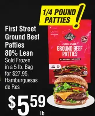 Smart & Final First Street Ground Beef Patties 80% Lean offer