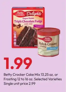 Stater Bros Betty Crocker Cake Mix 13.25 oz. or Frosting 12 to 16 oz offer