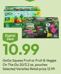 Stater Bros GoGo Squeez Fruit or Fruit & Veggie On The Go offer