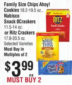 Smart & Final Family Size Chips Ahoy! Cookies, Nabisco Snack OCrackers or Ritz Crackers offer