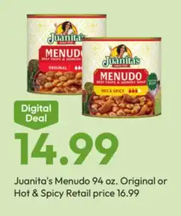Stater Bros Juanita's Menudo offer