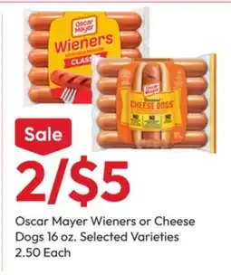 Stater Bros Oscar Mayer Wieners or Cheese Dogs offer