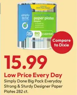 Stater Bros Simply Done Big Pack Everyday Strong & Sturdy Designer Paper Plates offer
