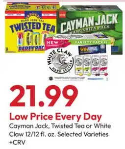 Stater Bros Cayman Jack, Twisted Tea or White Claw offer