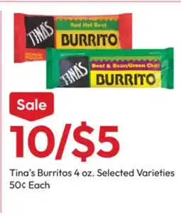 Stater Bros Tina's Burritos offer