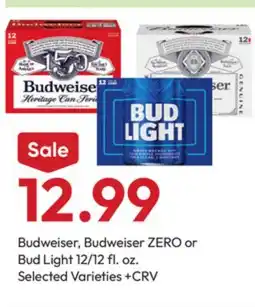 Stater Bros Budweiser, Budweiser ZERO or Bud Light offer