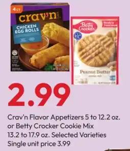 Stater Bros Crav'n Flavor Appetizers 5 to 12.2 oz. or Betty Crocker Cookie Mix 13.2 to 17.9 oz offer