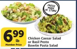 Albertsons Chicken Caesar Salad or Basil Pesto Bowtie Pasta Salad offer